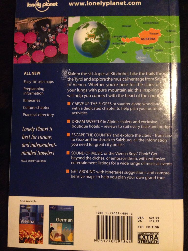 Austria  (Lonely Planet) book collectible [Barcode 9781740594844] - Main Image 2
