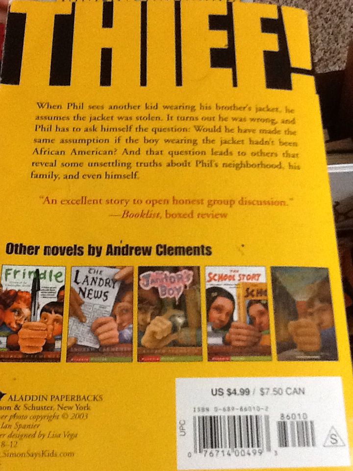 The Jacket - Andrew Clements (Aladdin) book collectible [Barcode 9780689860102] - Main Image 2
