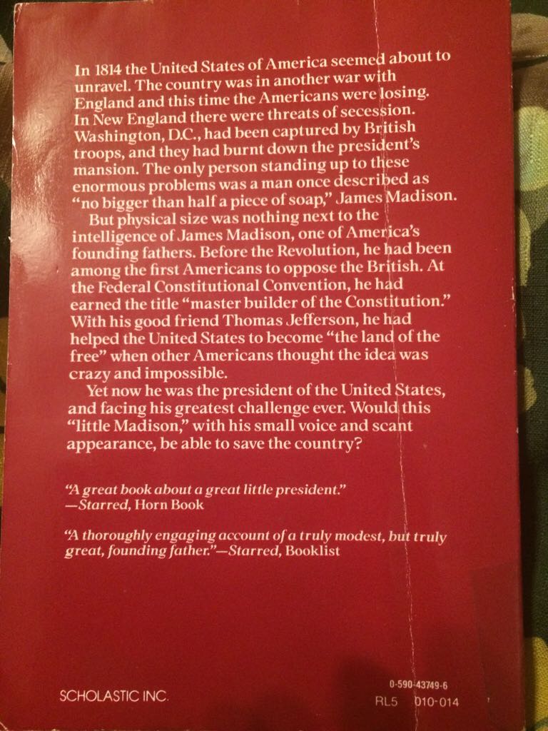 The Great Little Madison - Jean Fritz (Scholastic - Paperback) book collectible [Barcode 9780590437493] - Main Image 2