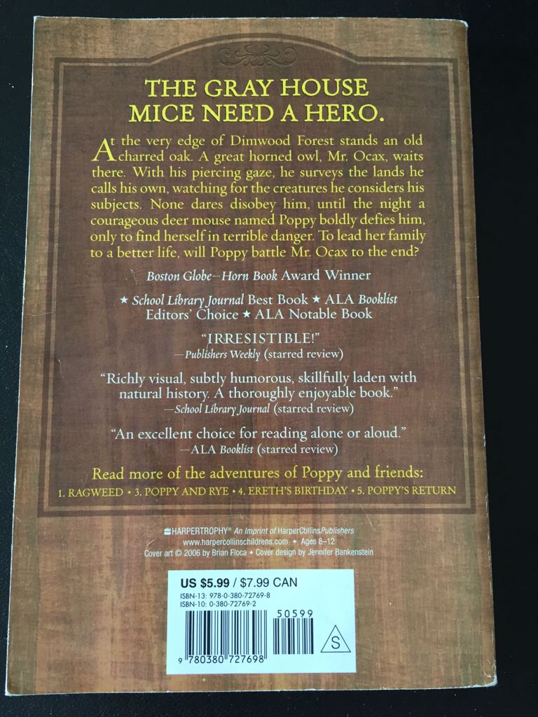 Poppy - Avi (HarperCollins - Paperback) book collectible [Barcode 9780380727698] - Main Image 2