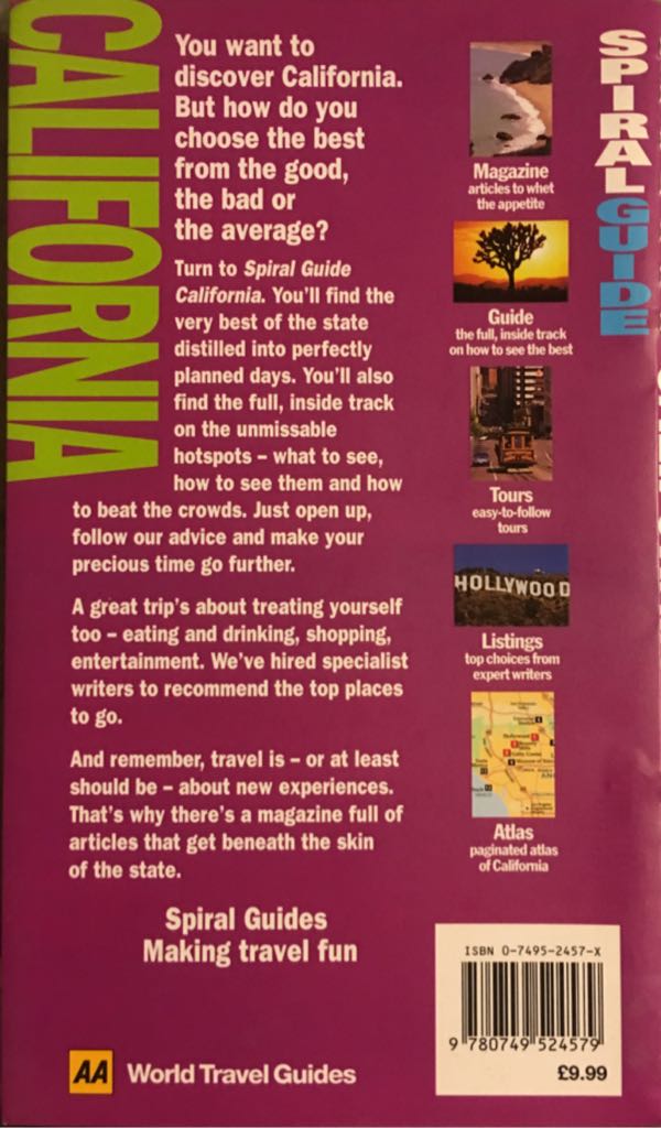 California - Daniel Mangin (AA Publishing - Spiral Binding) book collectible [Barcode 9780749524579] - Main Image 2