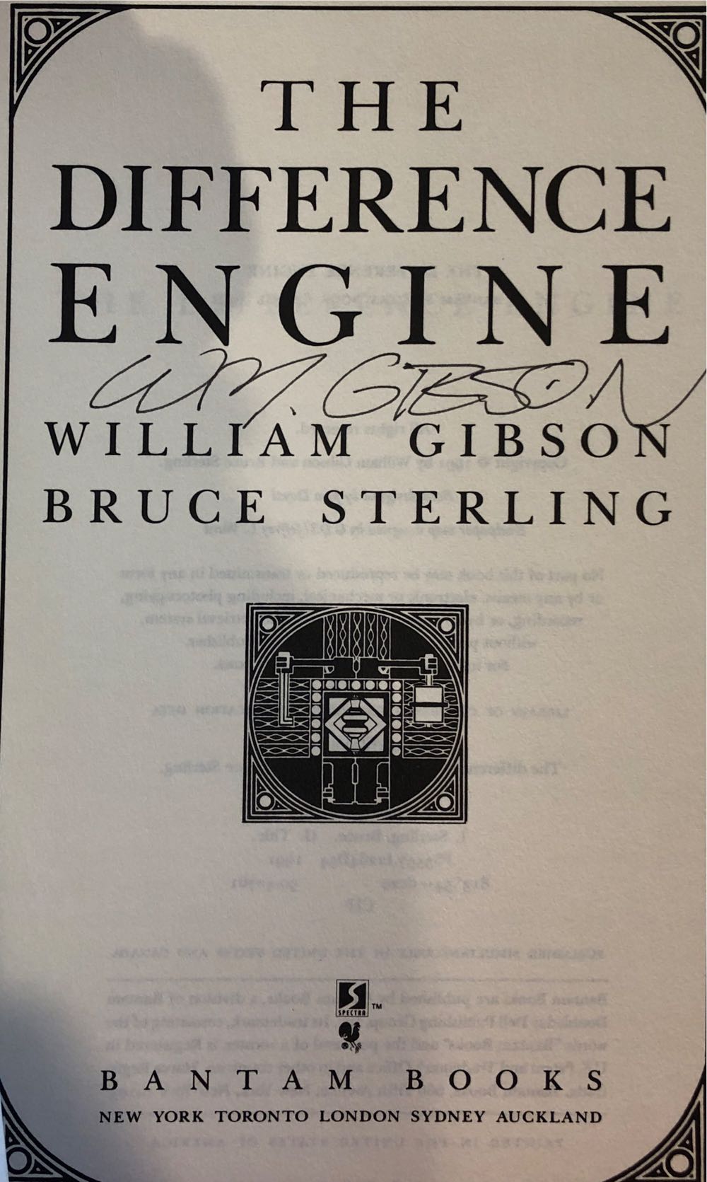 The Difference Engine - William Gibson (Bantam Spectra - Hardcover) book collectible [Barcode 9780553070286] - Main Image 3