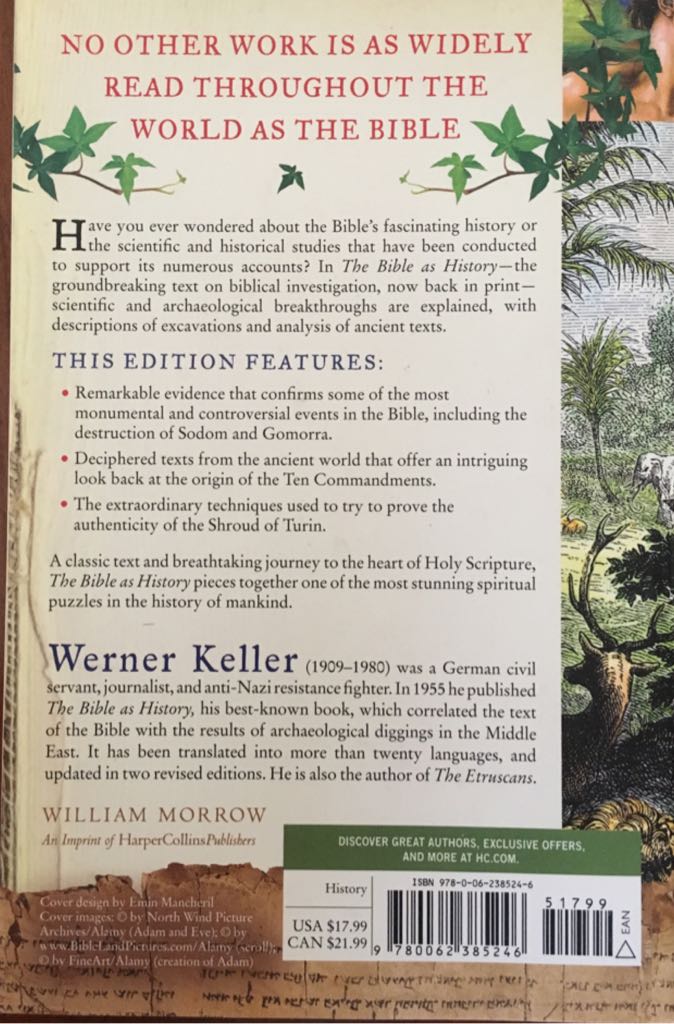 The Bible As History - Werner Keller (William Morrow & Company - Hardcover) book collectible [Barcode 9780062385246] - Main Image 2