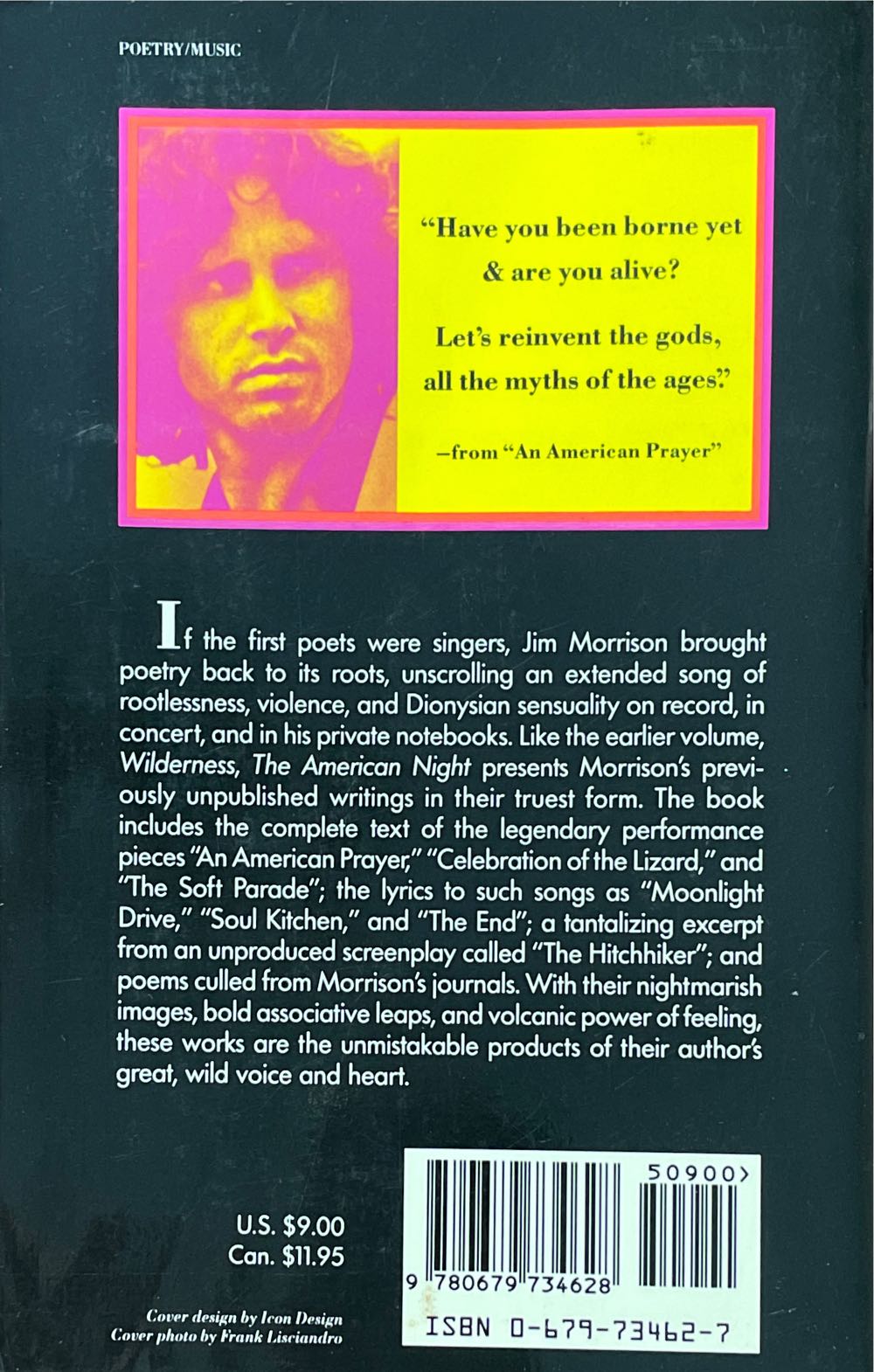 The American Night: The Writings Of Jim Morrison, Vol. 2 - Jim Morrison (Vintage - Paperback) book collectible [Barcode 9780679734628] - Main Image 2