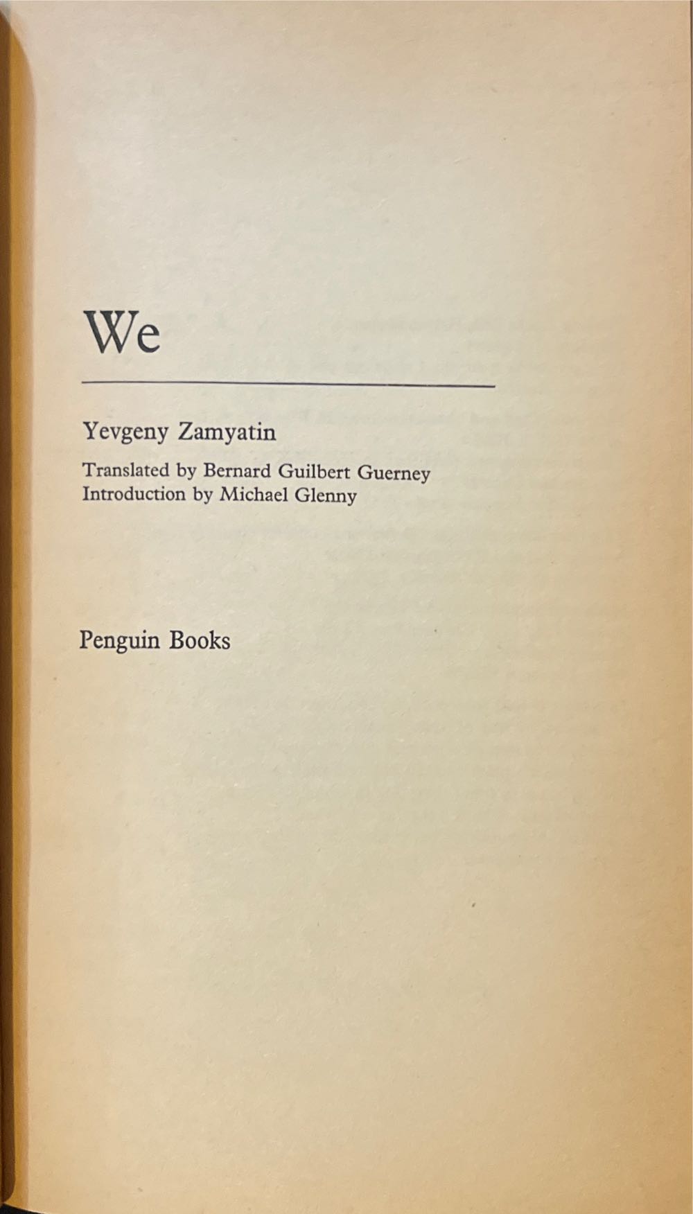 We - Yevgeny Zamyatin (Penguin - Paperback) book collectible [Barcode 9780140035100] - Main Image 3