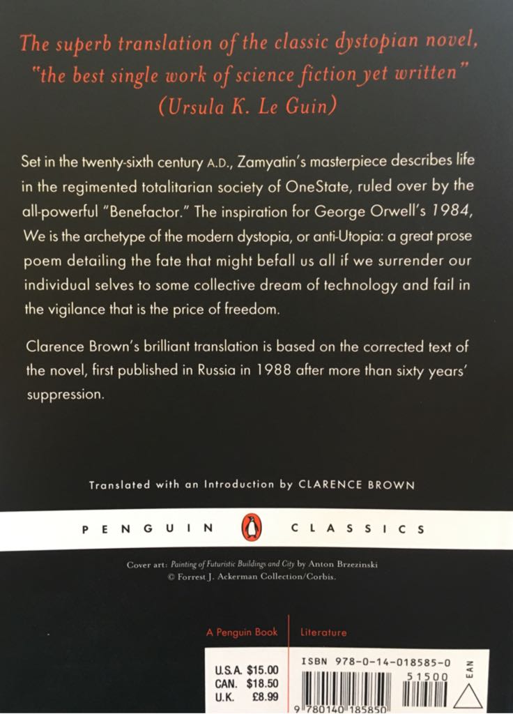 We - Yevgeny Zamyatin (Easton Press - Calf-Binding) book collectible [Barcode 9780140185850] - Main Image 2