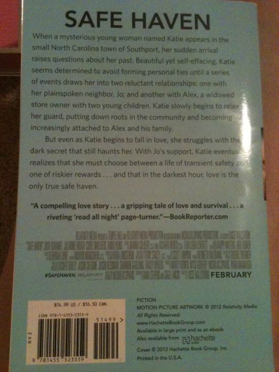 Safe Haven - Nicholas Sparks (Grand Central Publishing - Paperback) book collectible [Barcode 9781455523559] - Main Image 2