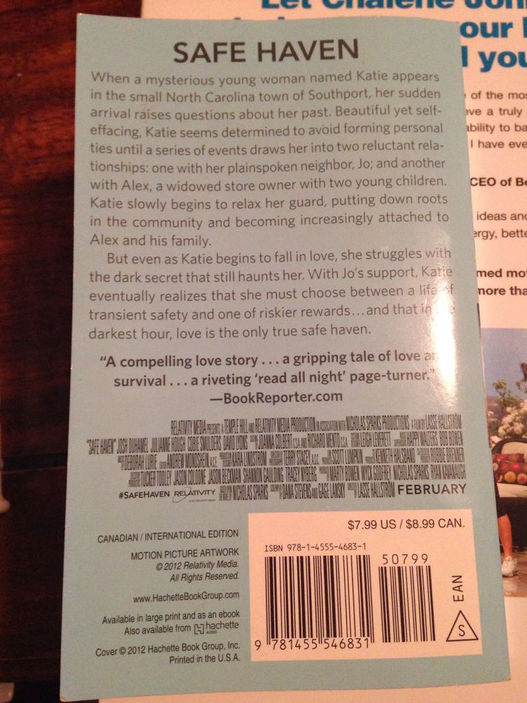 Safe Haven - Nicholas Sparks book collectible [Barcode 9781455546831] - Main Image 2