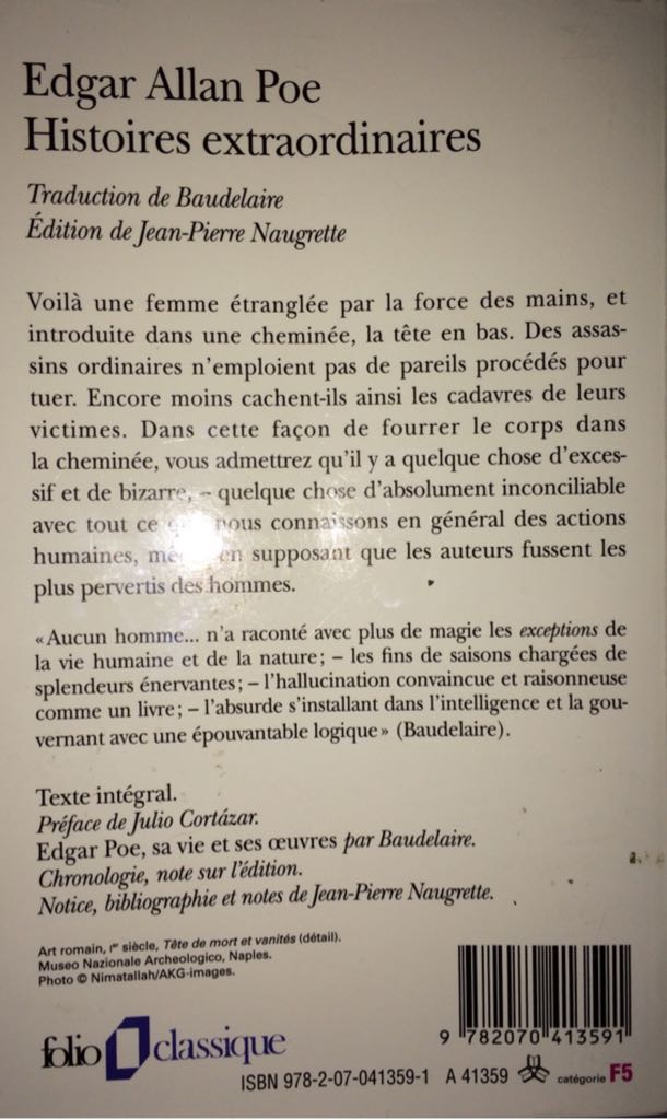 Histoires Extraordinaires - Edgar Allan Poe (Editions Gallimard - Paperback) book collectible [Barcode 9782070413591] - Main Image 2