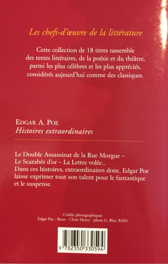 Histoires Extraordinaires - Edgar Allan Poe (BiblothÃ¨que LattÃ¨s) book collectible [Barcode 9782709606950] - Main Image 2