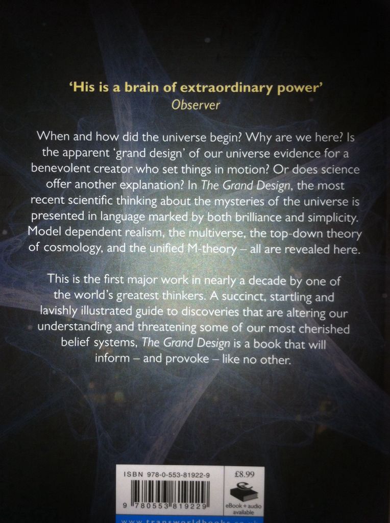 The Grand Design - Stephen Hawking (Bantam Books - Paperback) book collectible [Barcode 9780553819229] - Main Image 2