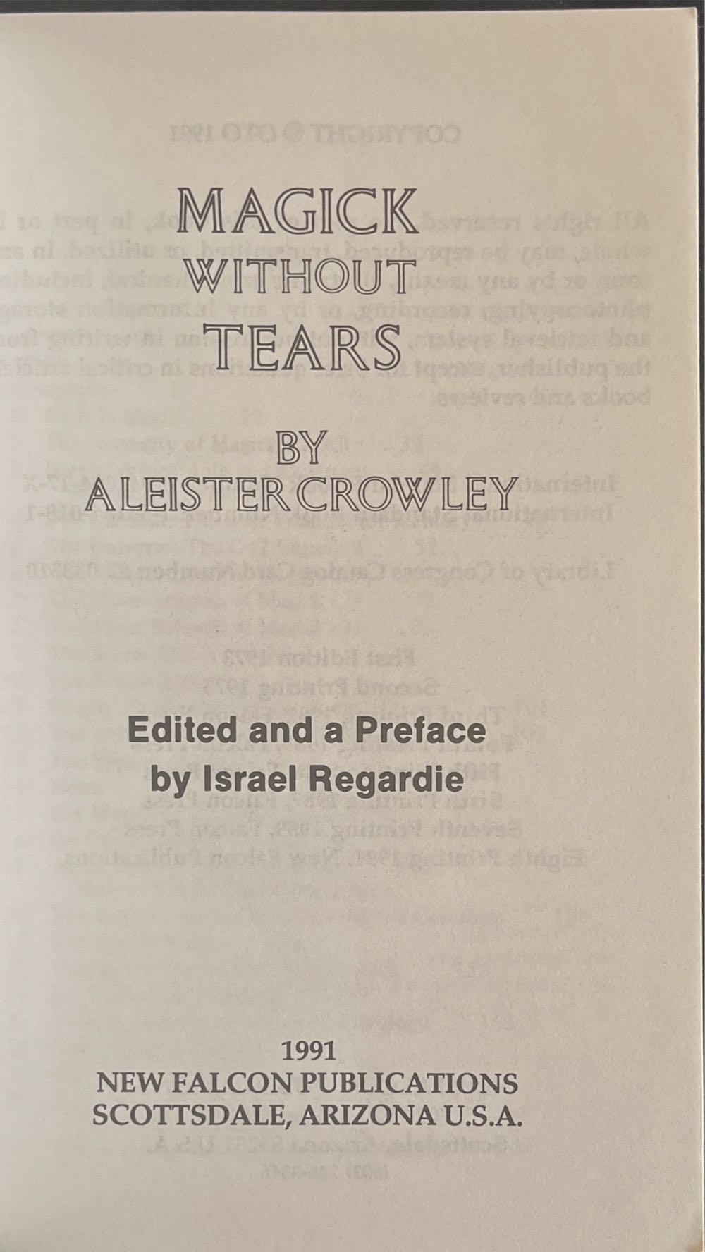 Magick Without Tears - Aleister Crowley (New Falcon Publications - Trade Paperback) book collectible [Barcode 9780941404174] - Main Image 4