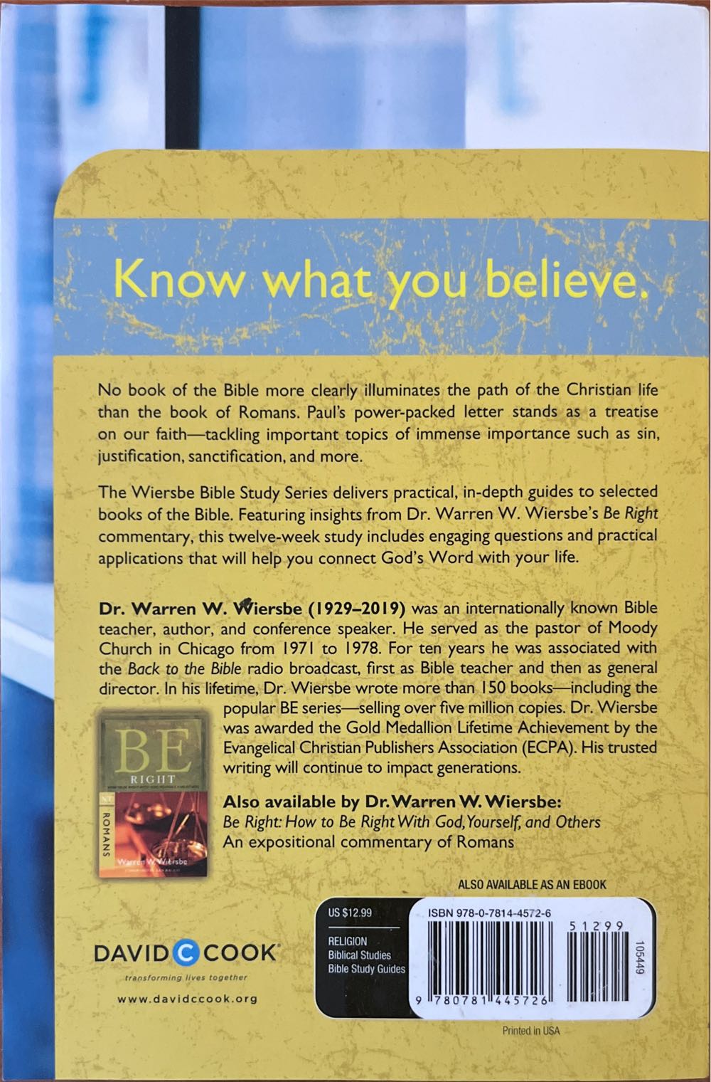 Wiersbe: Romans - Warren W. Wiersbe (David C Cook - Paperback) book collectible [Barcode 9780781445726] - Main Image 2