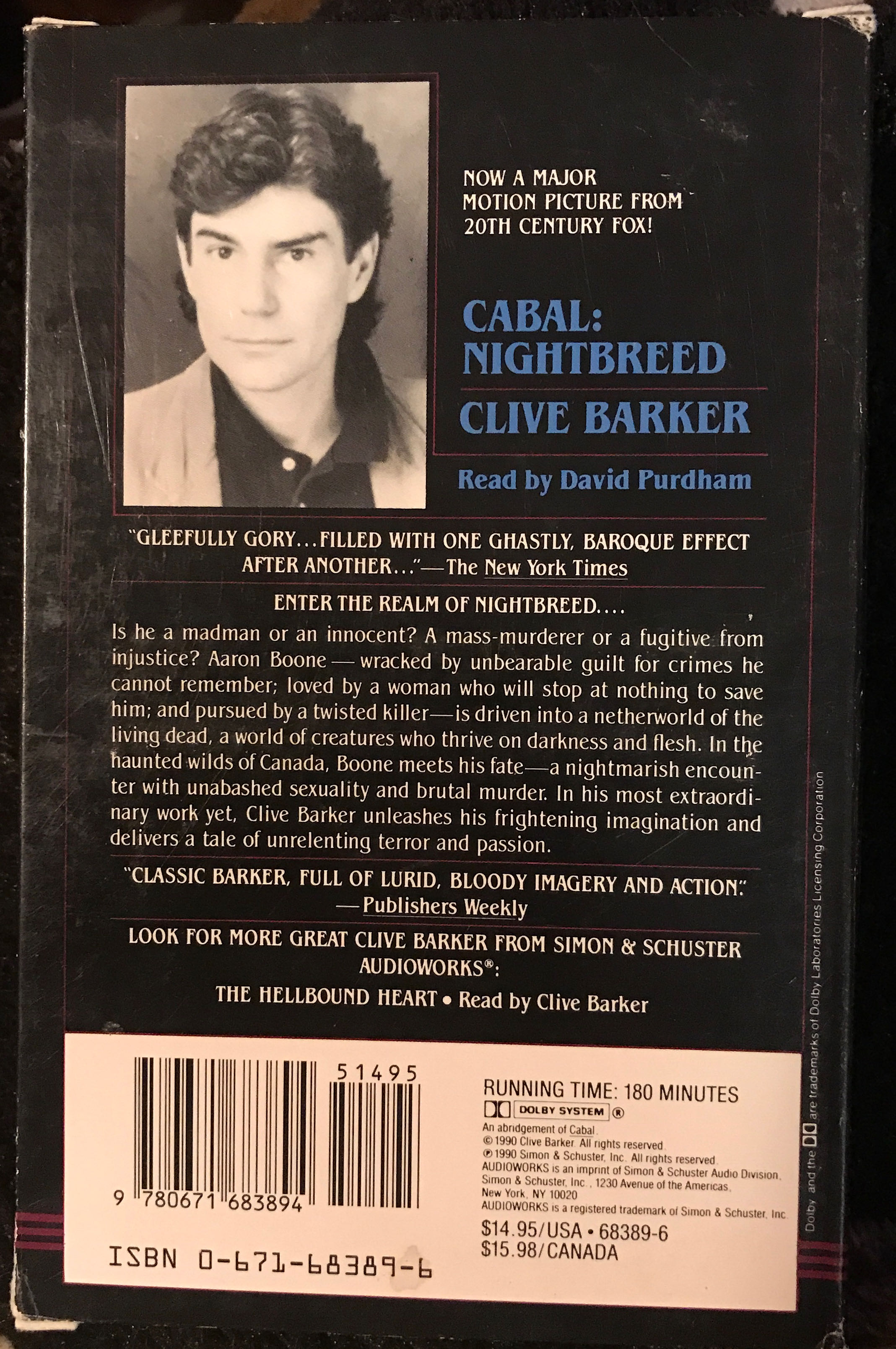 Cabal: The Nightbreed - Clive Barker (HarperCollins - Audiobook) book collectible [Barcode 0006176666] - Main Image 2