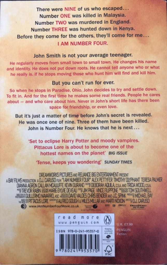 I Am Number Four - Pittacus Lore (- Paperback) book collectible [Barcode 9780241953570] - Main Image 2