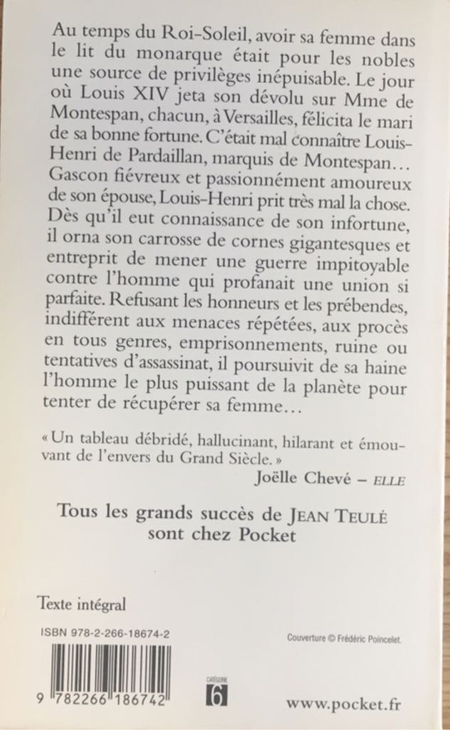 Le Montespan - Jean Teulé (Pocket - Paperback) book collectible [Barcode 9782266186742] - Main Image 2