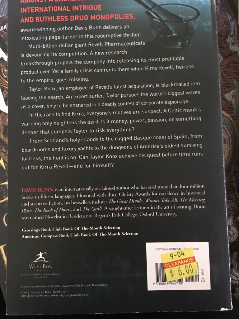 Elixir - Davis Bunn (W Pub Group - Paperback) book collectible [Barcode 9780849944710] - Main Image 2