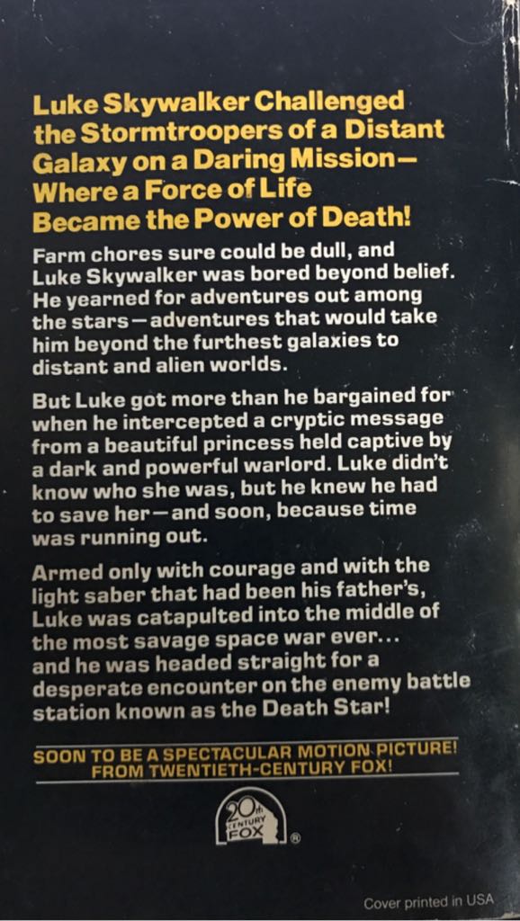 Star Wars: From the Adventures of Luke Skywalker - George Lucas (Ballantine Books - Paperback) book collectible [Barcode 9780345273833] - Main Image 2
