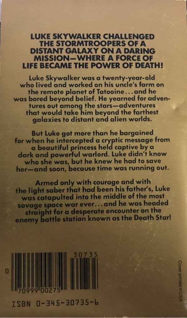 Star Wars - George Lucas (Del Rey - Paperback) book collectible [Barcode 9780345293688] - Main Image 2