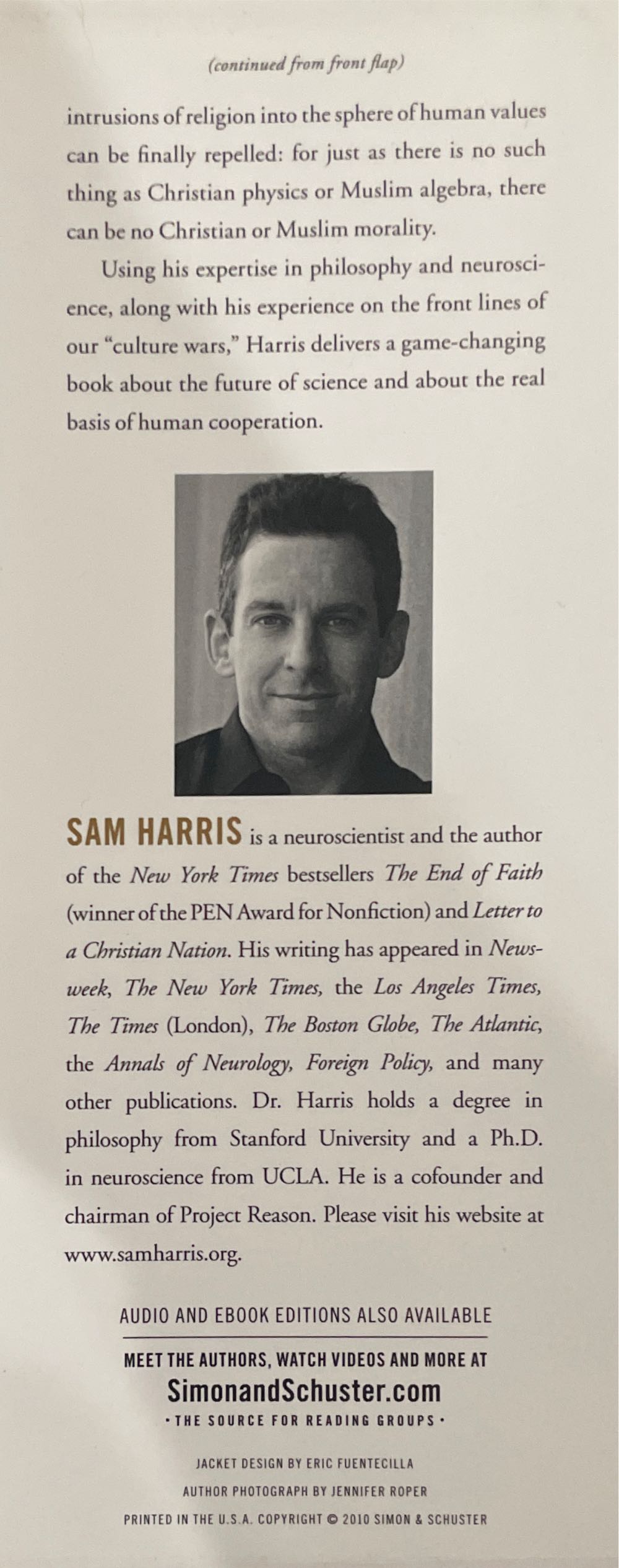 Moral Landscape, The - Sam Harris (Free Press - Paperback) book collectible [Barcode 9781439171219] - Main Image 3
