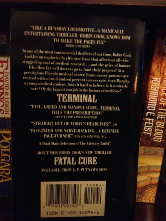 Terminal - Robin Cook (Berkley - Paperback) book collectible [Barcode 9780425140949] - Main Image 2