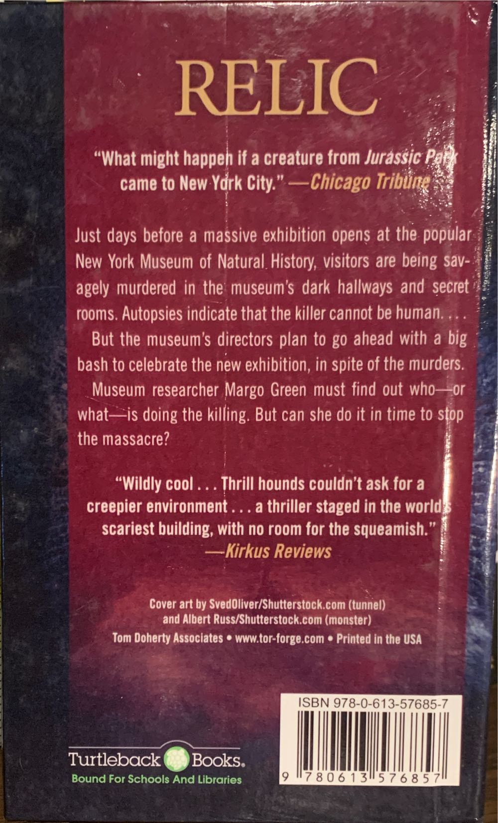 Relic - Douglas Preston (Turtleback - Paperback) book collectible [Barcode 9780613576857] - Main Image 2