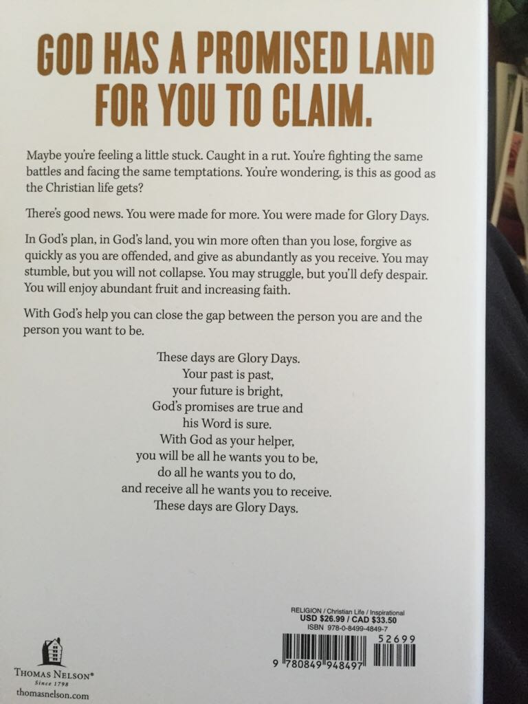 Glory Days - Max Lucado (Thomas Nelson - Hardcover) book collectible [Barcode 9780849948497] - Main Image 2