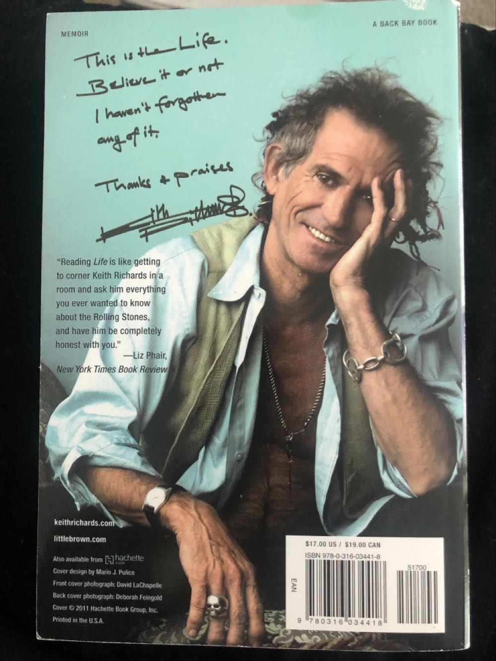 Life - Keith Richards (Back Bay Books - Trade Paperback) book collectible [Barcode 9780316034418] - Main Image 2