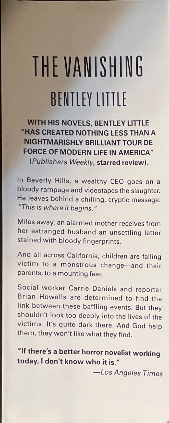 The Vanishing - Bentley Little (Signet - Hardcover) book collectible [Barcode 9780739485750] - Main Image 3