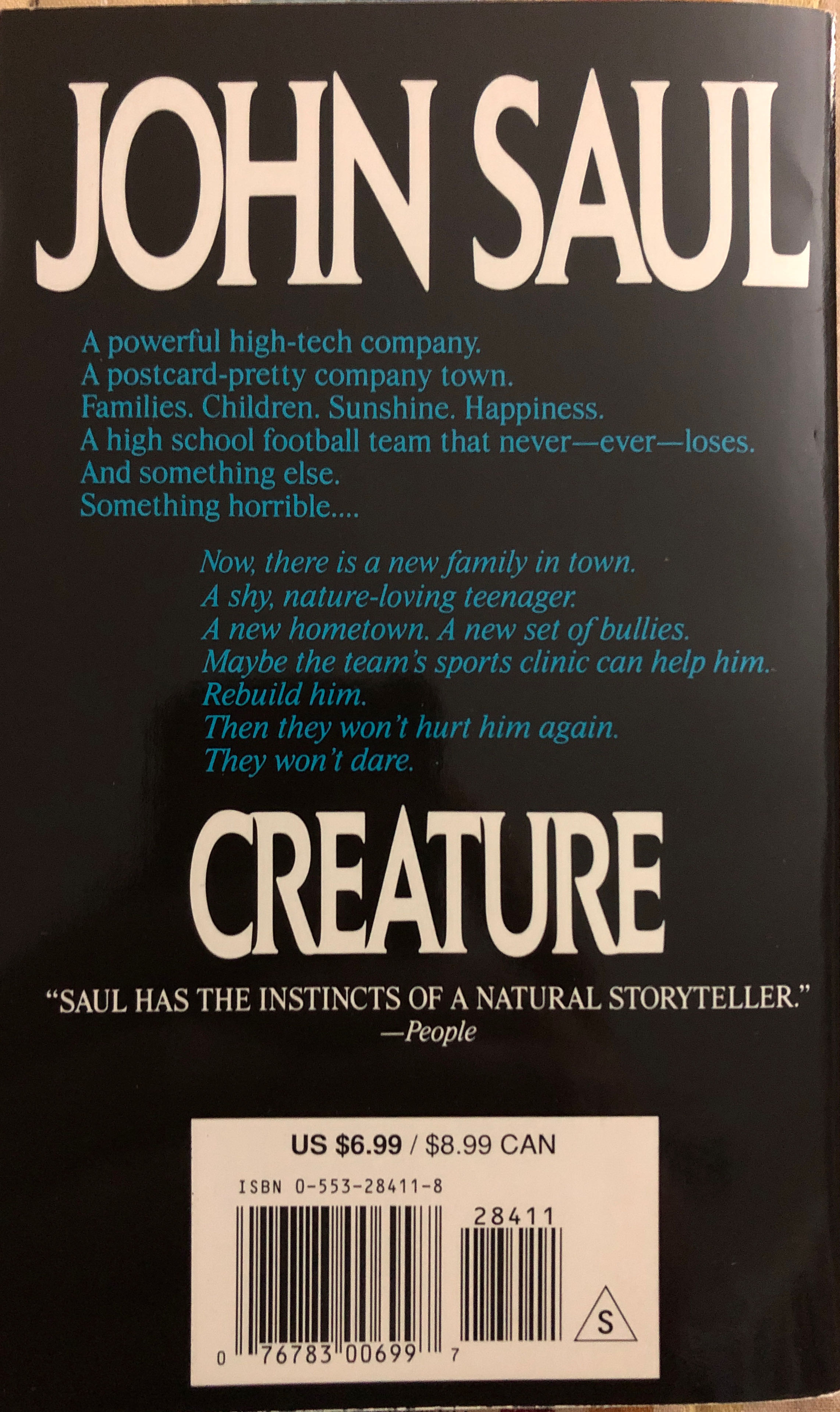 Creature - John Saul (A Bantam Book - Paperback) book collectible [Barcode 9780553284119] - Main Image 2