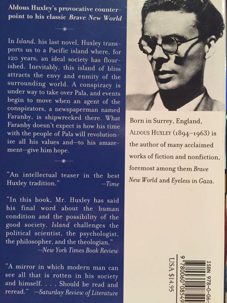 Island - Aldous Huxley (Harper Perennial Classics - Paperback) book collectible [Barcode 9780060085490] - Main Image 2