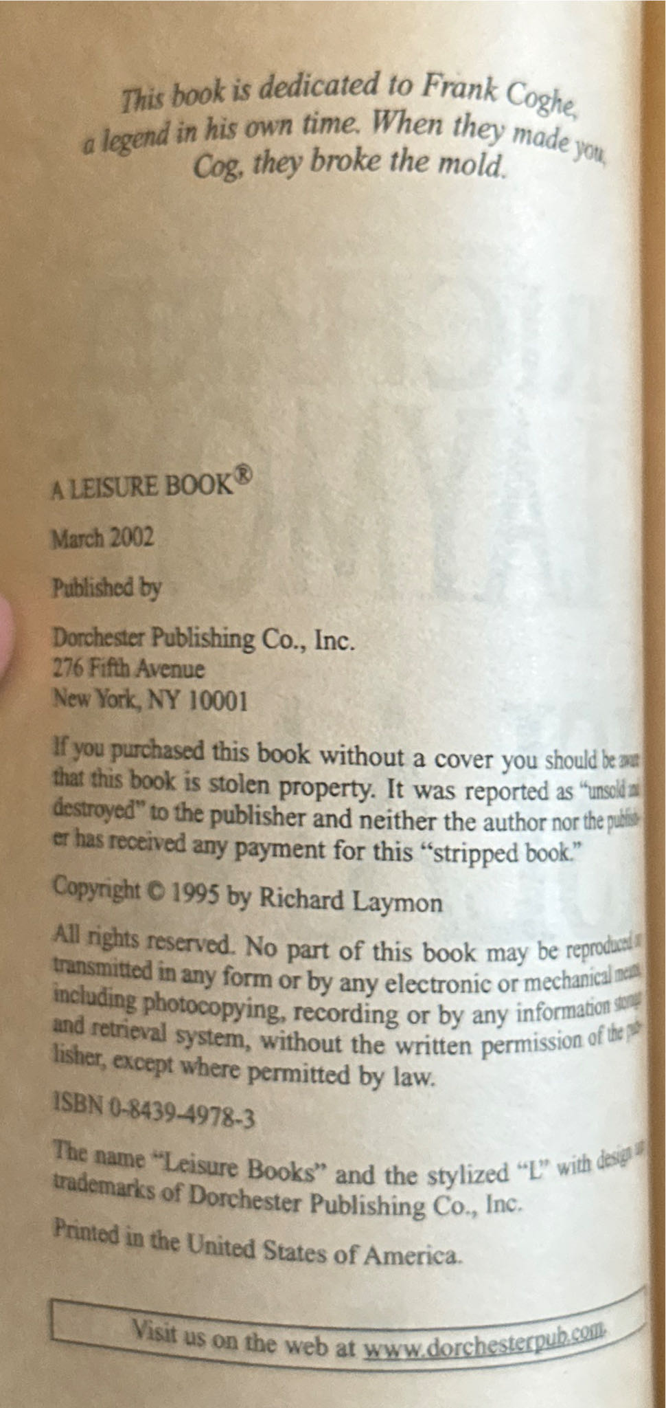 Island - Richard Laymon (Leisure - Paperback) book collectible [Barcode 9780843949780] - Main Image 3