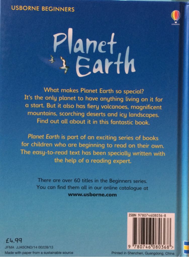 Planet Earth - Usborne (Usborne Books - Hardcover) book collectible [Barcode 9780746080368] - Main Image 2
