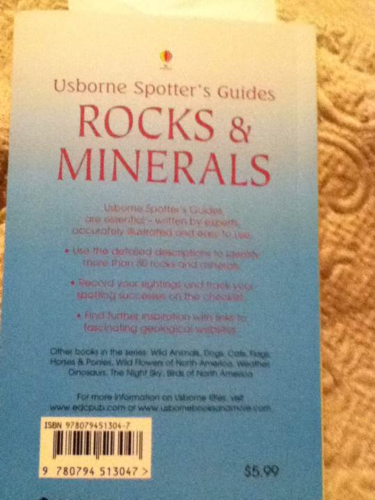 Rocks and Minerals Spotter’s Guide: Internet Referenced - A. Woolley (Brand: Usborne Pub Ltd) book collectible [Barcode 9780794513047] - Main Image 2