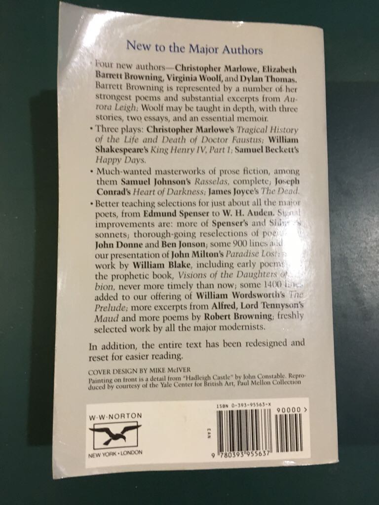 The Norton Anthology Of English Literature - Anthology (W. W. Norton - Paperback) book collectible [Barcode 9780393955637] - Main Image 2