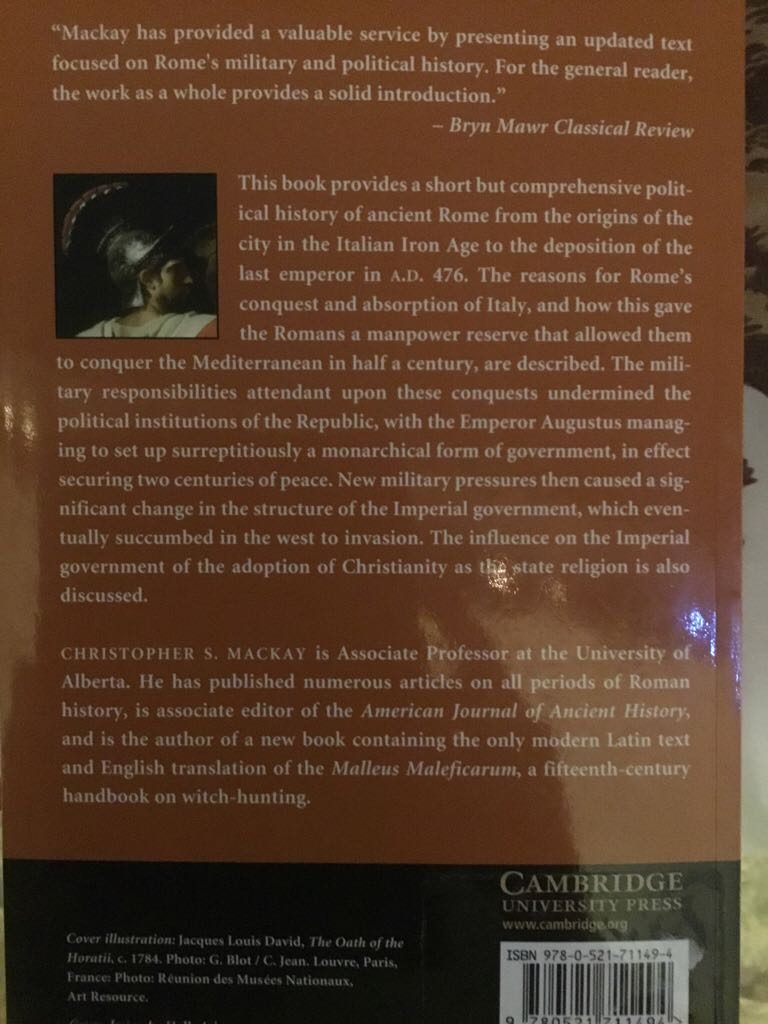 Ancient Rome  (Cambridge University Press) book collectible [Barcode 9780521711494] - Main Image 2