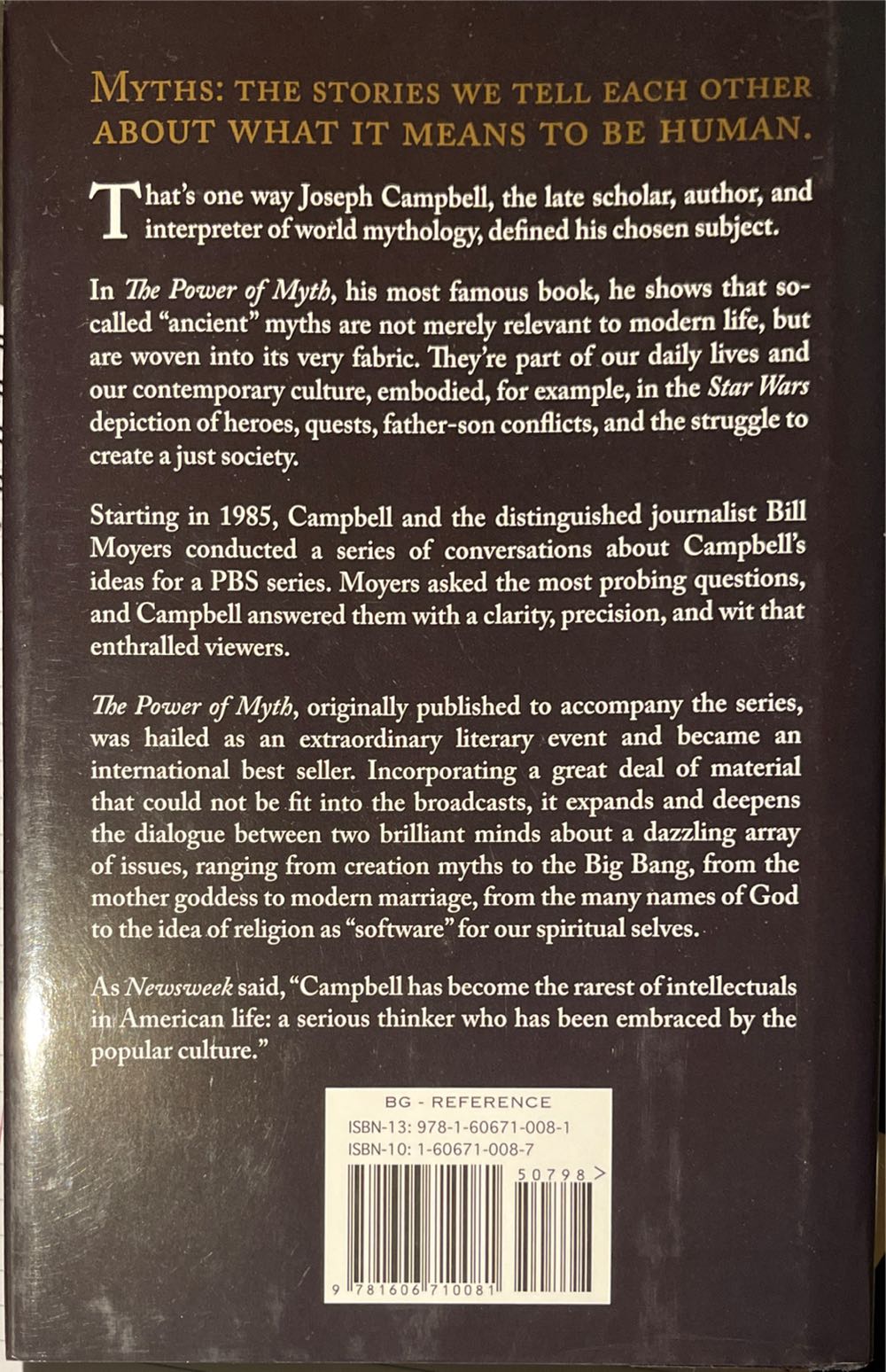 The Power Of Myth - Joseph Campbell (Fine Communications - Hardcover) book collectible [Barcode 9781606710081] - Main Image 2