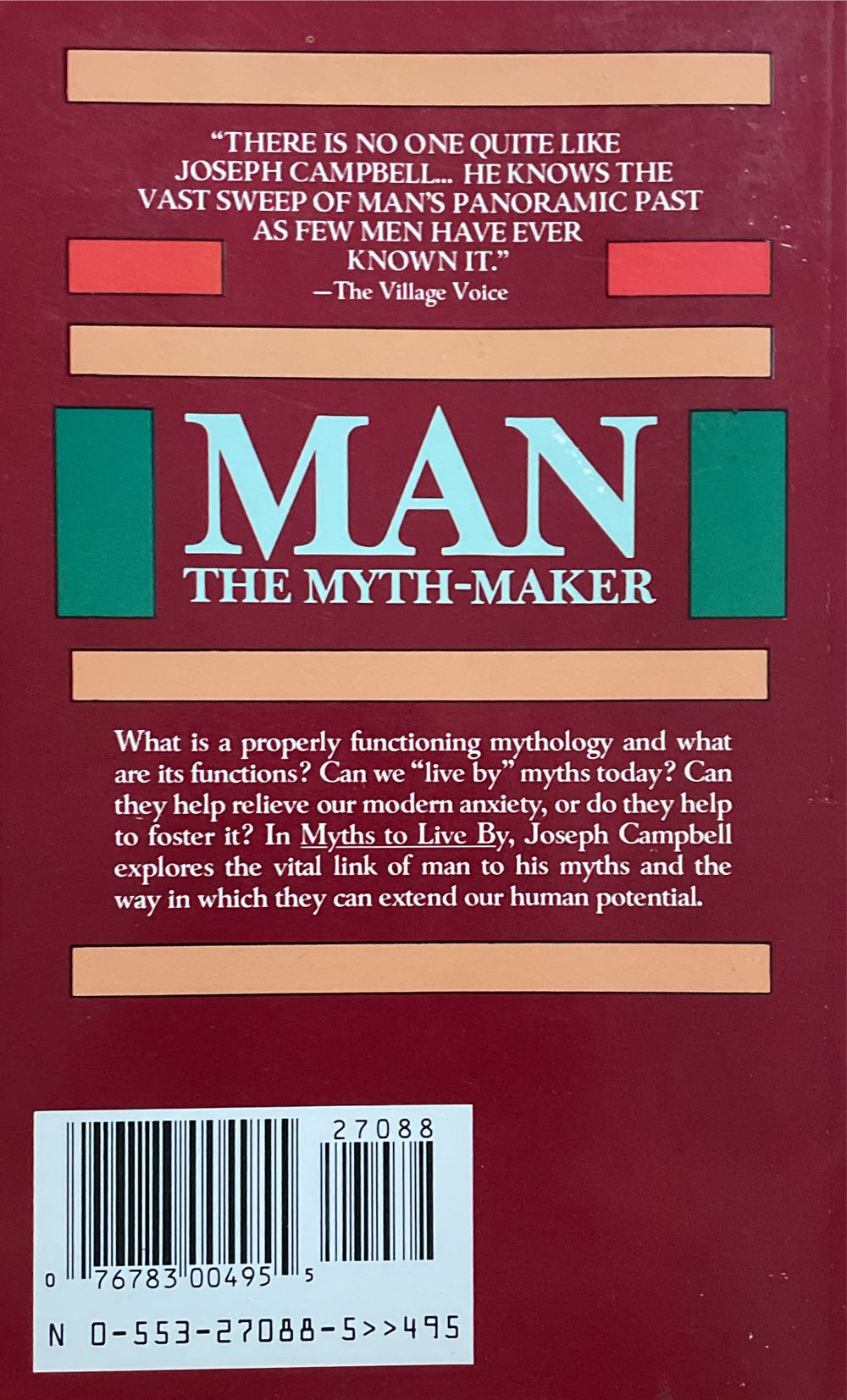 Myths To Live By - Joseph Campbell (Bantam - Paperback) book collectible [Barcode 9780553250114] - Main Image 2