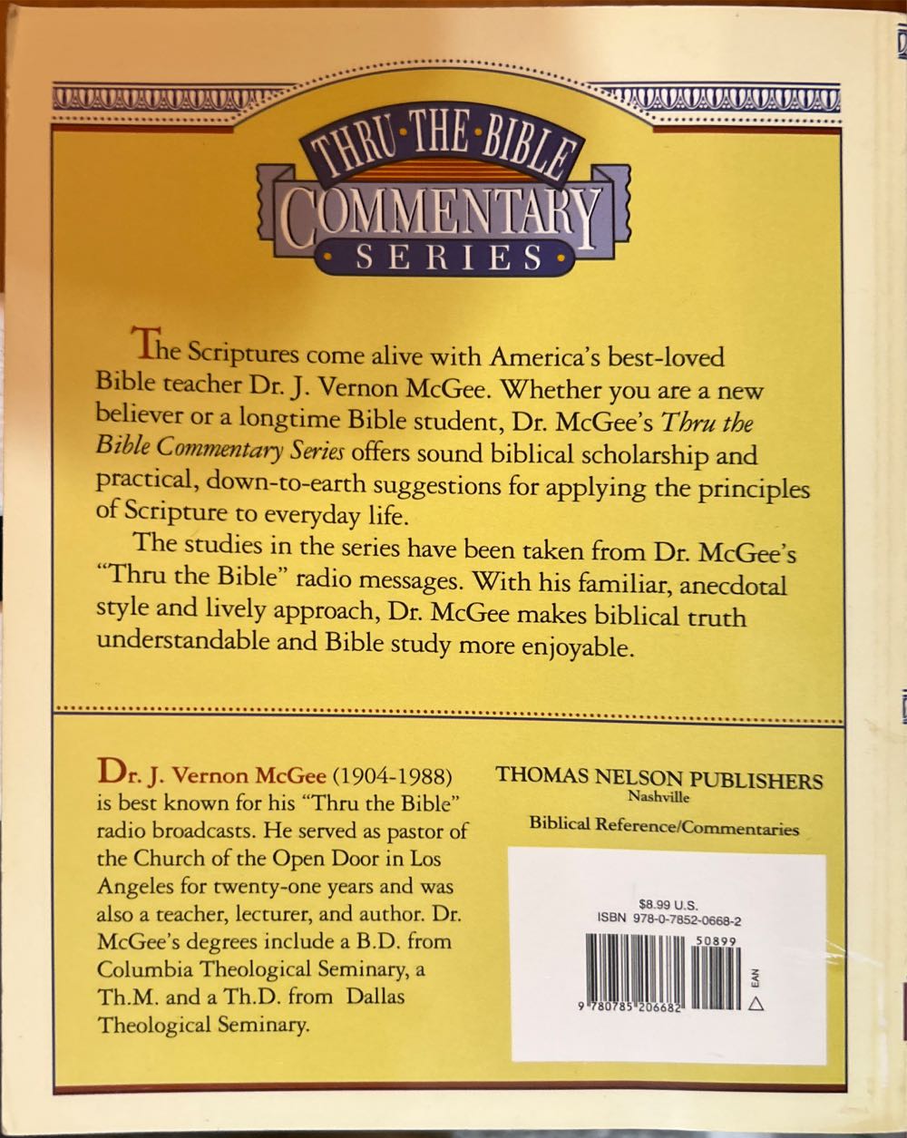 Thru The Bible Commentary Series 37: Luke - J. Vernon McGee (Thomas Nelson Publishers - Paperback) book collectible [Barcode 9780785206682] - Main Image 2