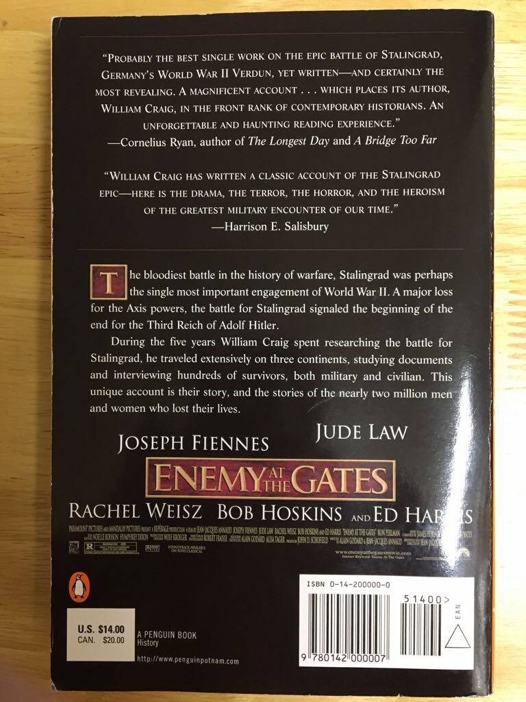 Enemy At The Gates - William Craig (A Penguin Book - Paperback) book collectible [Barcode 9780142000007] - Main Image 2