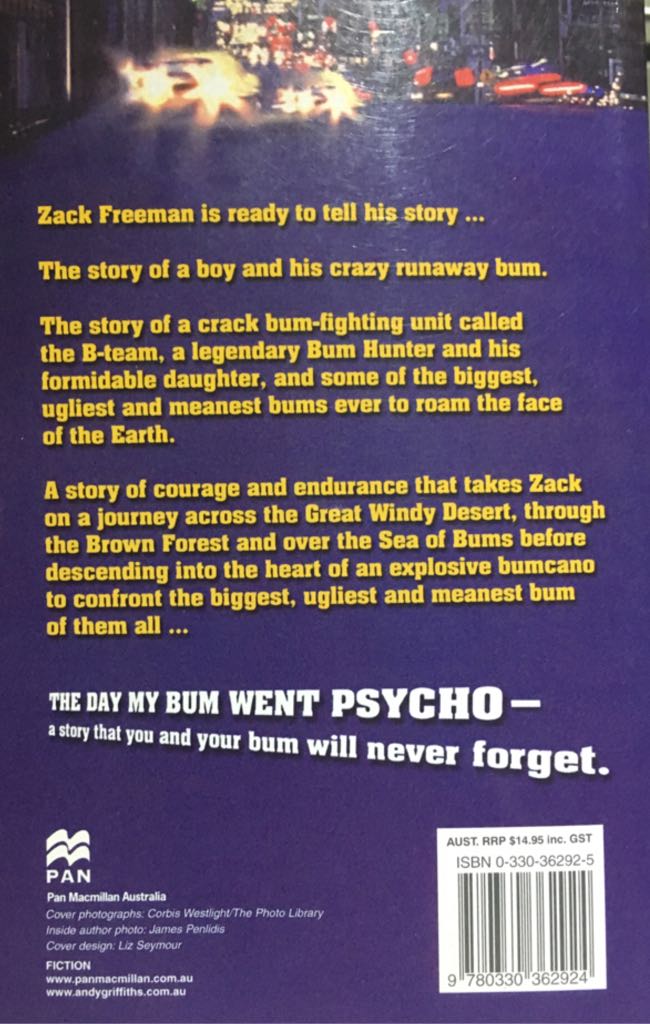 The Day My Bum Went Psycho - Andy Griffiths (Pan Macmillan - Paperback) book collectible [Barcode 9780330362924] - Main Image 2