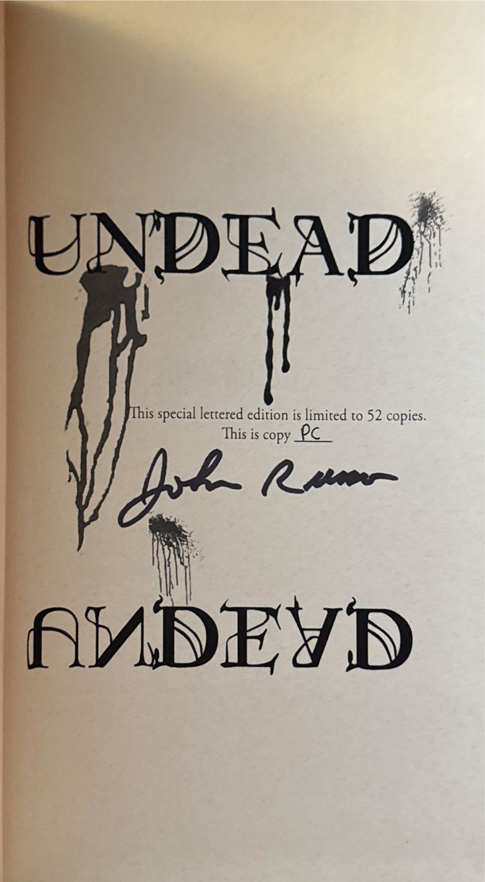 Undead - Lettered Edition - John Russo (Cemetery Dance Publications - Hardcover) book collectible [Barcode 9781587672552] - Main Image 2