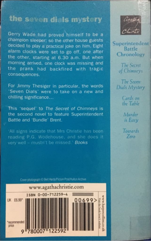 Seven Dials Mystery, The - Agatha Christie (HarperCollinsPublishers - Paperback) book collectible [Barcode 9780007122592] - Main Image 2
