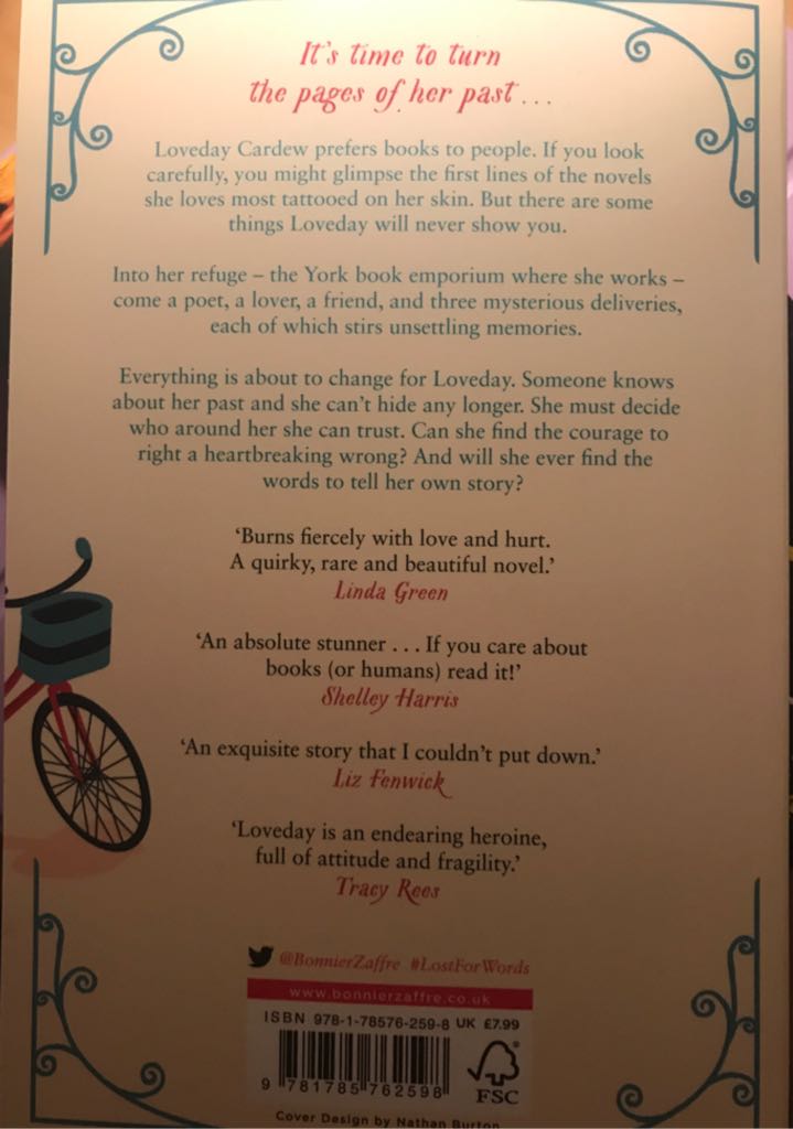 Lost For Words - Stephanie Butland (Zaffre) book collectible [Barcode 9781785762598] - Main Image 2