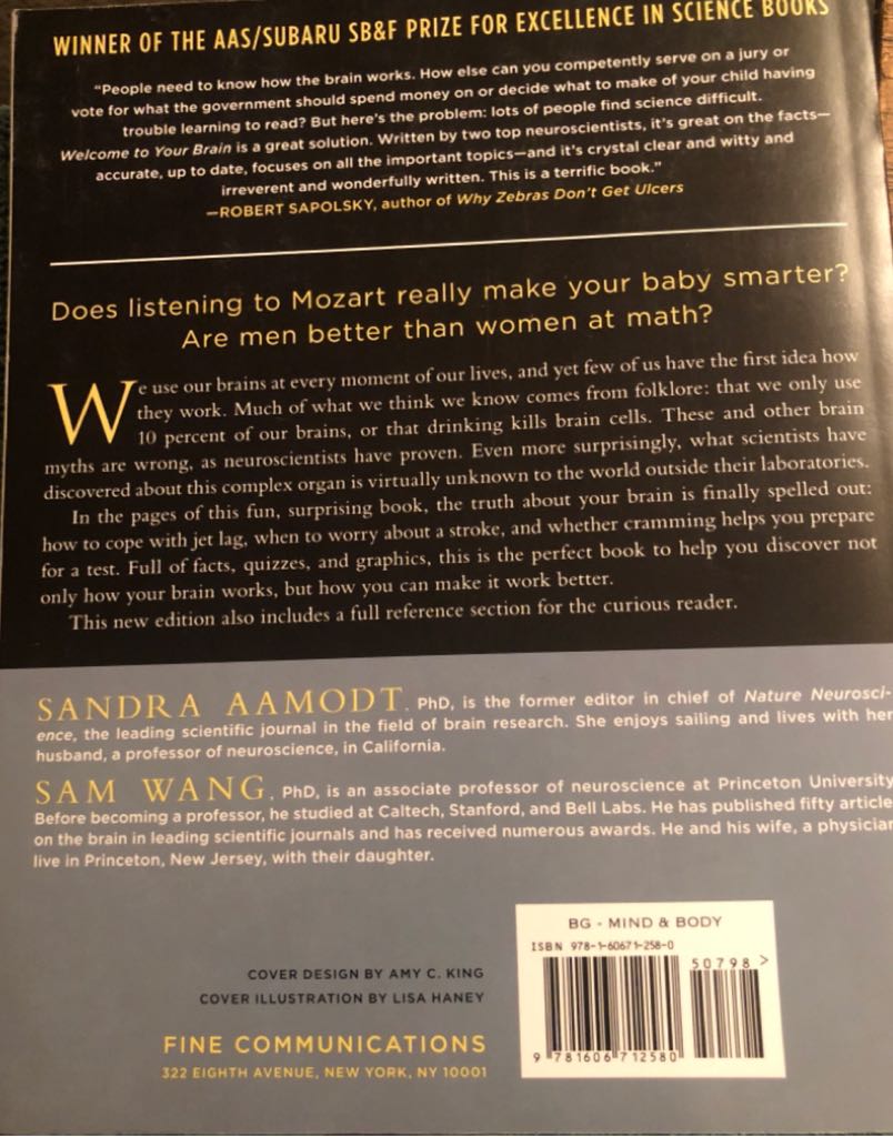 Welcome To Your Brain - Sandra Amodt (Kindle) book collectible [Barcode 9781606712580] - Main Image 2