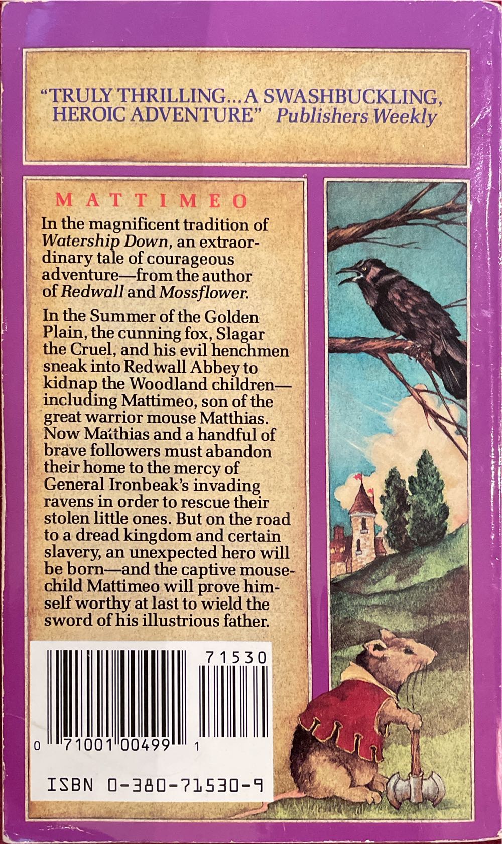 Mattimeo - Brian Jacques (Avon Books - Paperback) book collectible [Barcode 9780380715305] - Main Image 2