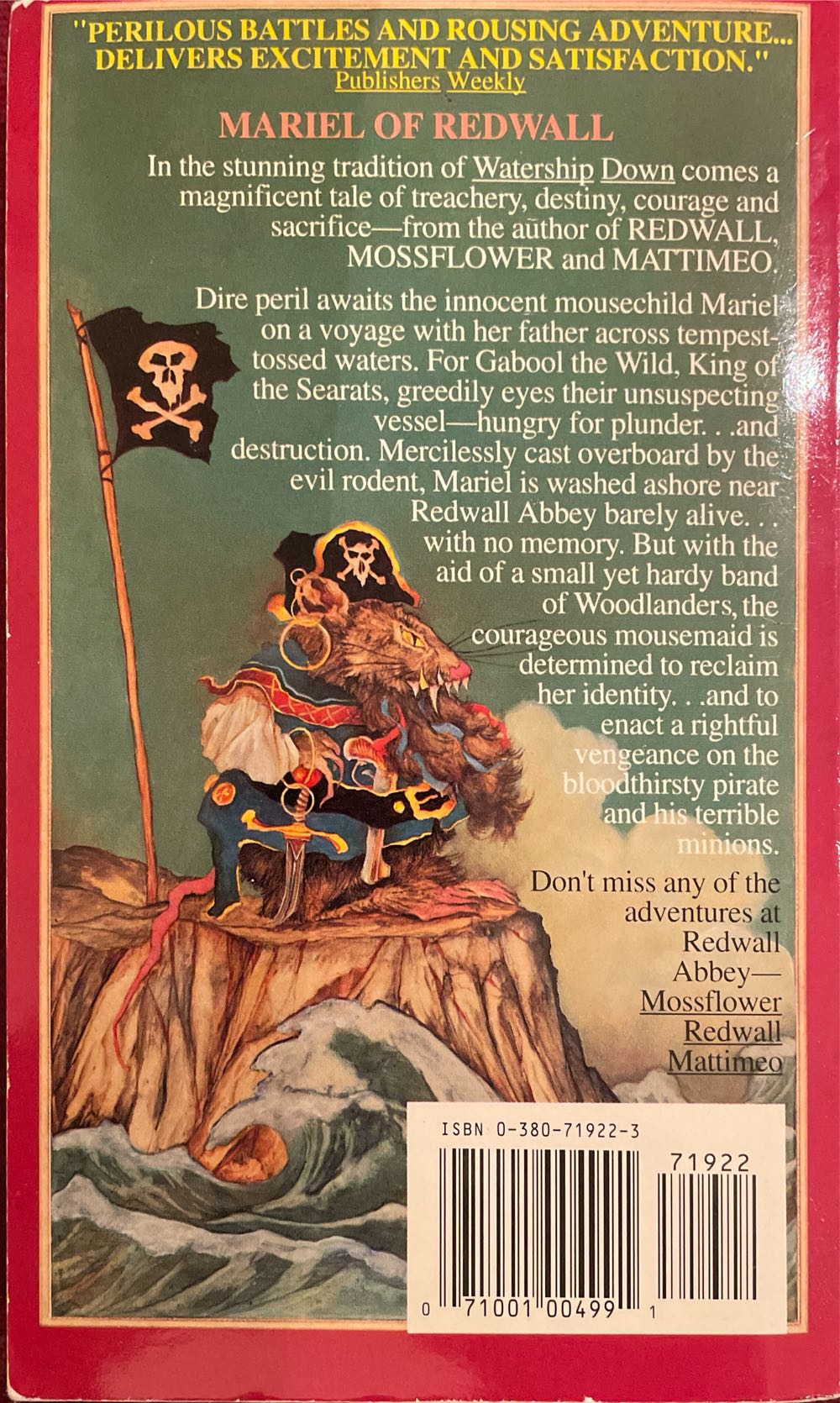 Redwall 4: Mariel Of Redwall - Brian Jacques (Avon - Paperback) book collectible [Barcode 9780380719228] - Main Image 2