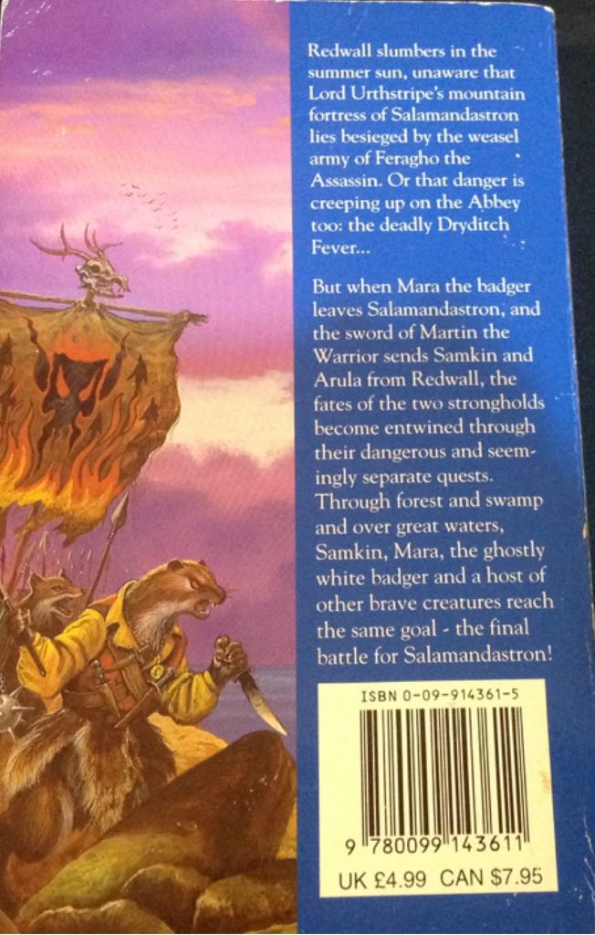 Salamandastron - Brian Jacques (Red Fox - Paperback) book collectible [Barcode 9780099143611] - Main Image 2