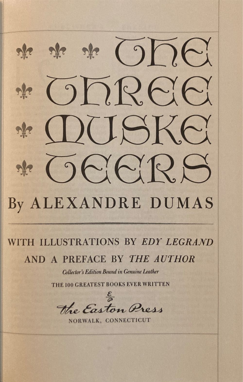 The Three Musketeers - Alexandre Dumas (The Easton Press - Calf-Binding) book collectible [Barcode 1566195438] - Main Image 3