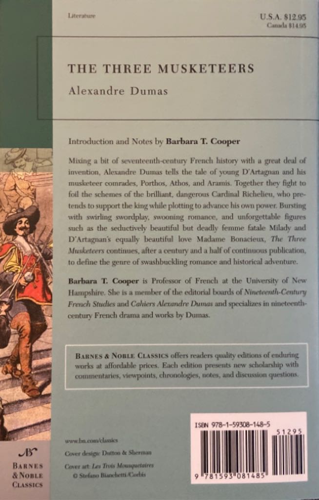 The Three Musketeers - Alexandre Dumas (Barnes & Noble Classics - Paperback) book collectible [Barcode 9781593081485] - Main Image 2